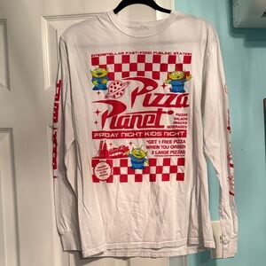 White Pizza Planet Long Sleeve Tee